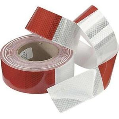 Banda reflectorizanta dreapta tip fagure alba/rosie 5cm x 25m [1]