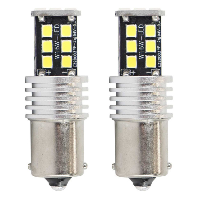 Bec auto LED Canbus BA15D P21W, 12-24V, 4.2W , 15 SMD,  set 2 buc [2]