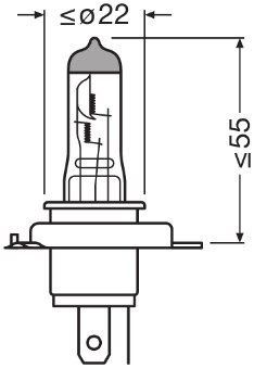 Bec far H4 12V 55/60W P43T [3]