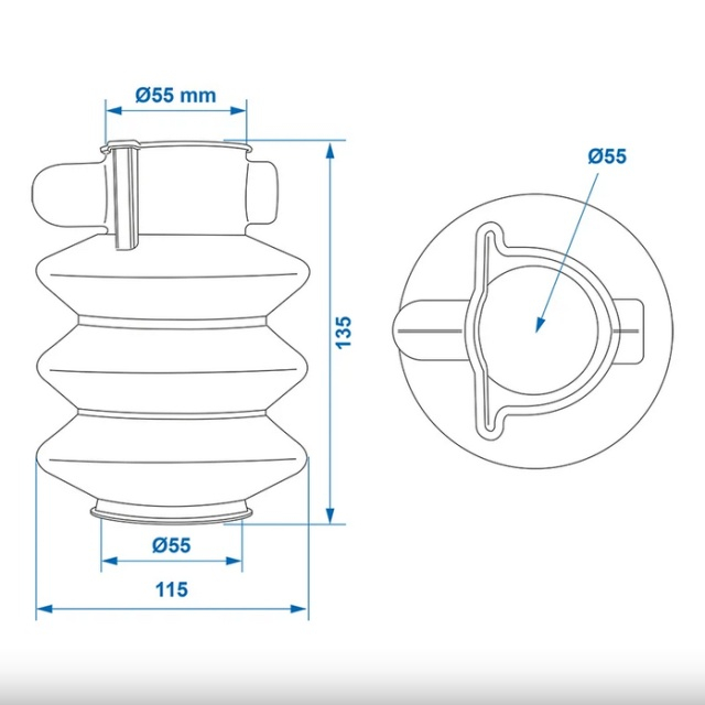 Burduf pentru cupla remorca 55/55mm [4]