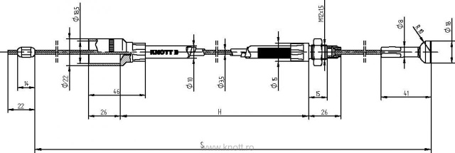 Cablu frana cu ciuperca KNOTT 1630/1820 [2]
