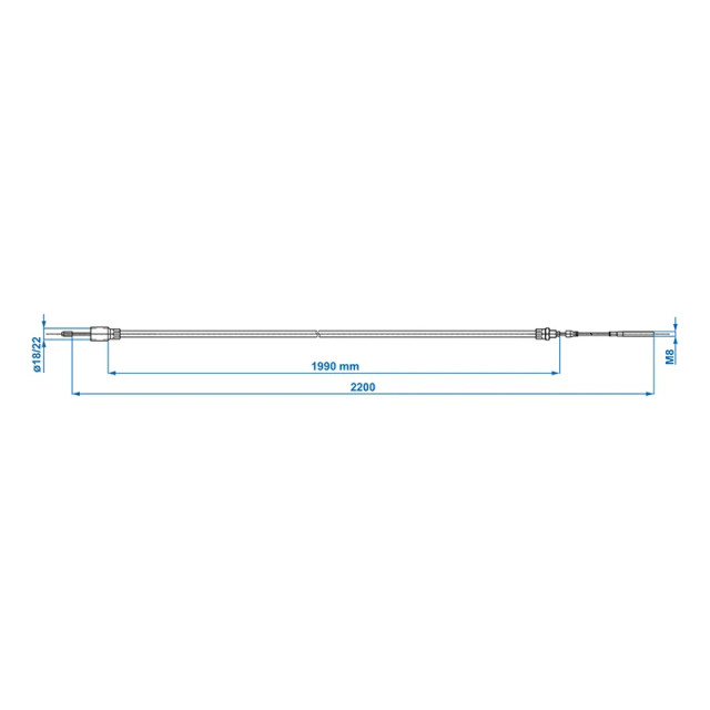 Cablu Frana cu filet 1630/1840mm Ø22mm Knott/Schlegl/Nieper/Avonride/BPW [7]