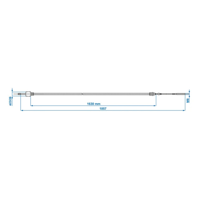Cablu Frana cu filet 1630/1857mm cup Ø26mm BPW [7]