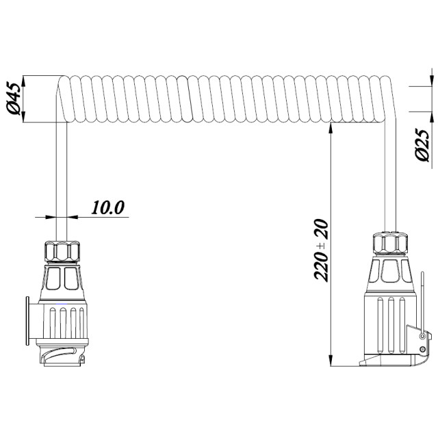 Cablu spiralat prelungitor 13 pini - 8 fire [2]