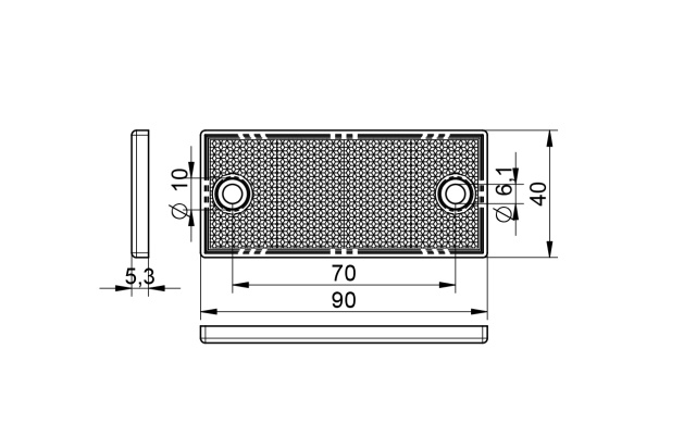Catadioptru reflectorizant dreptunghiular alb [2]