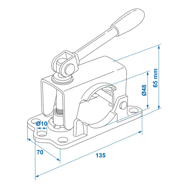 Clema de fixare pentru roata de manevra cu maner rabatabil 48mm [6]