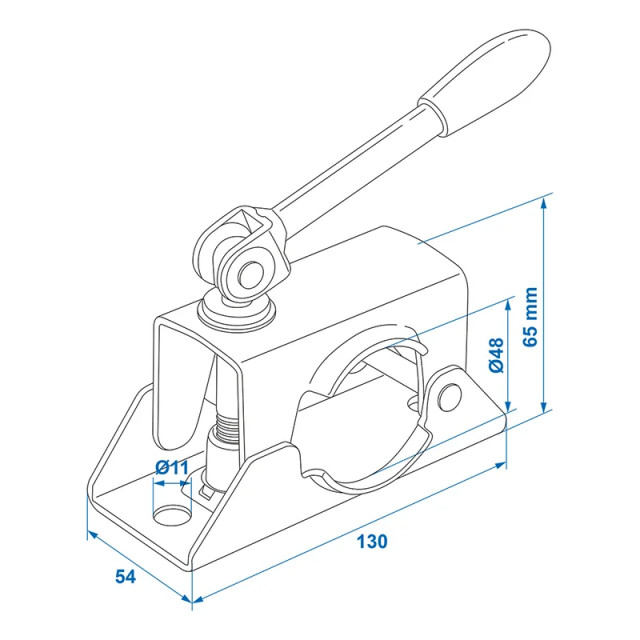 Clema de fixare pentru roata de manevra cu maner rabatabil 48mm [5]