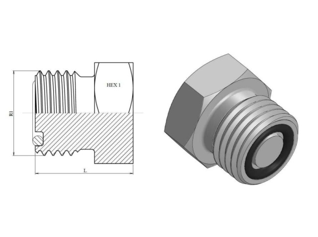 Dop ORFS FE, cap hexagonal [2]