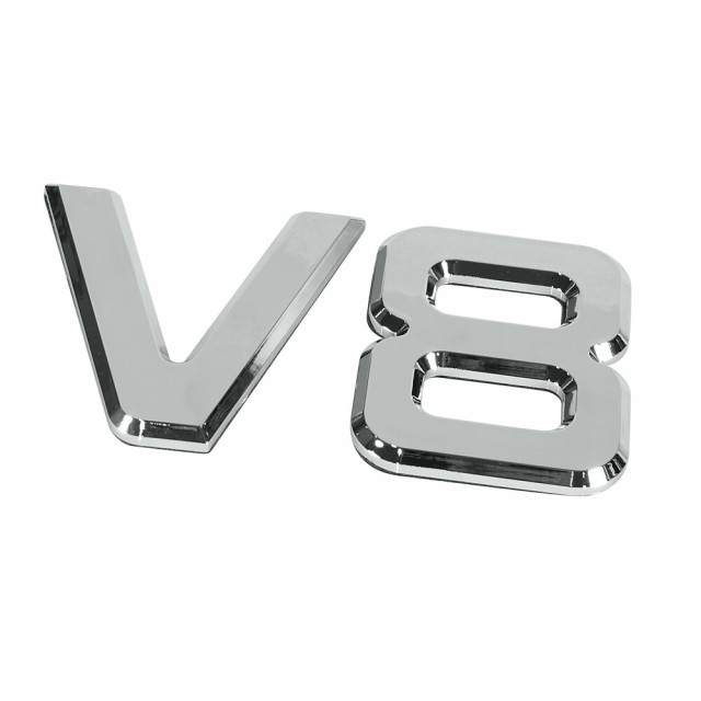Emblema 3D cromata V8  92 x 165mm [1]