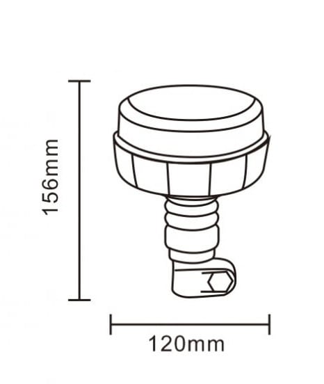 Girofar auto cu efect stroboscopic 12V/24V orange cu 12 LED-uri de 3W [3]