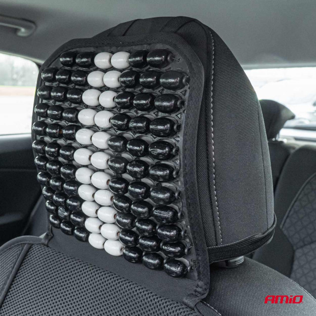 Husa scaun auto cu bile de masaj si suport lombar 131x46cm Negru [4]