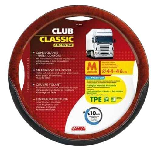 Husa volan Club Premium negru-lemn 44-46cm [2]