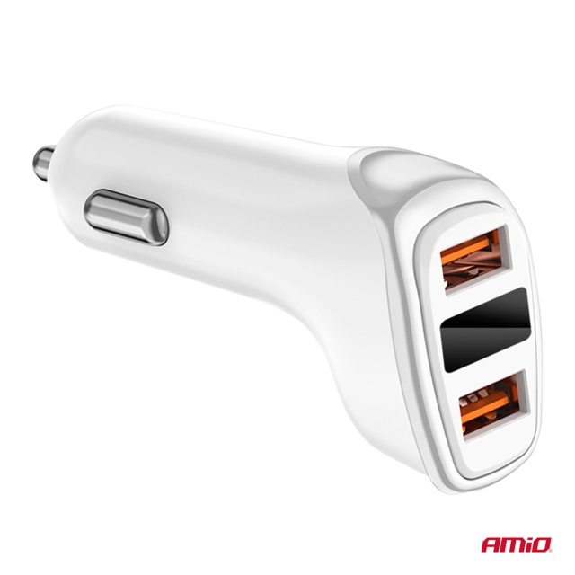Incarcator 2x USB-A + indicator led baterie 3.1A 12/24V [4]
