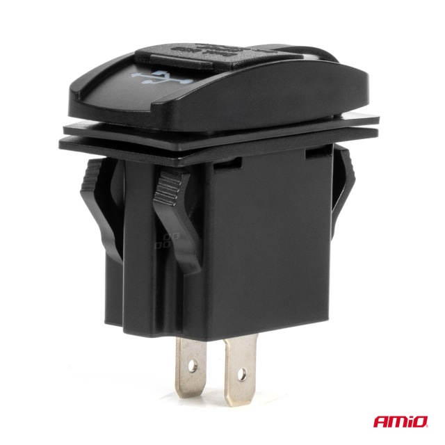Incarcator de telefon, waterproof cu  LED rosu 2xUSB 12/24V [3]