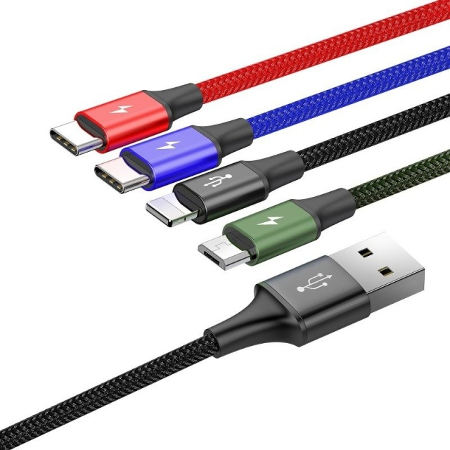 Incarcator USB  Fast 4in1 Lightning / micro 3,5A 1.2m, negru [2]
