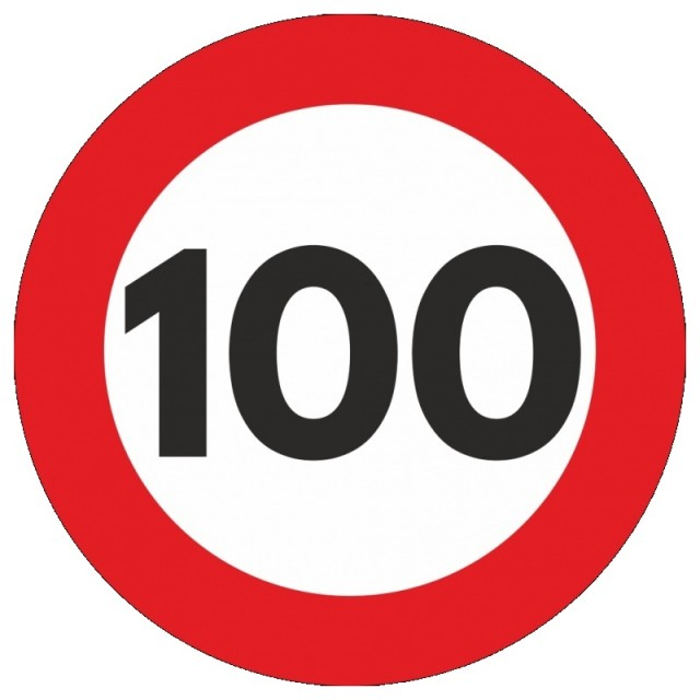 Indicator limitare viteza autocolant 100 km/h 12cm [1]