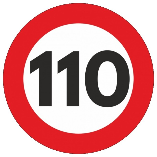 Indicator limitare viteza autocolant 110 km/h 12cm [1]
