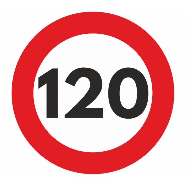 Indicator limitare viteza autocolant 120 km/h  12cm [1]
