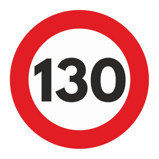 Indicator limitare viteza autocolant 130 km/h  12cm [1]