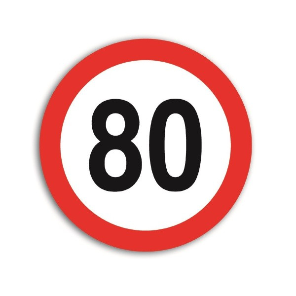 Indicator limitare viteza autocolant 80 km/ora [1]