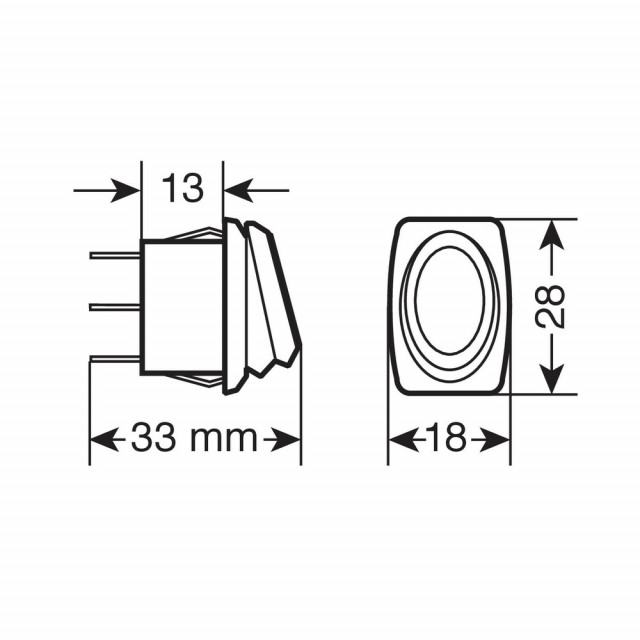 Intrerupator basculant cu lumina Led albastra IMPERMEABIL- 12/24V [2]