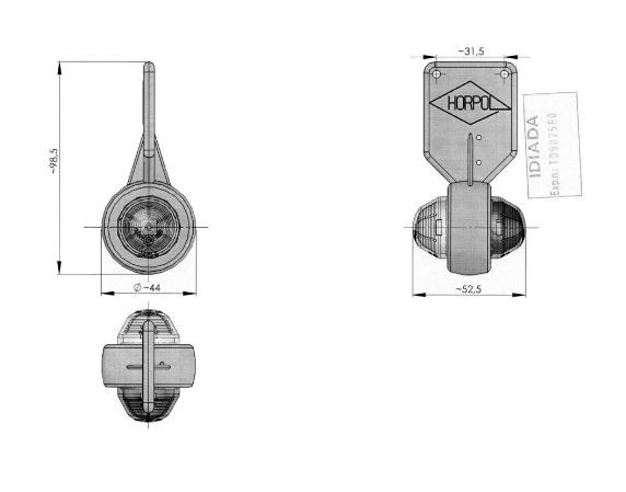 Lampa gabarit cu brat 98mm, LED [8]
