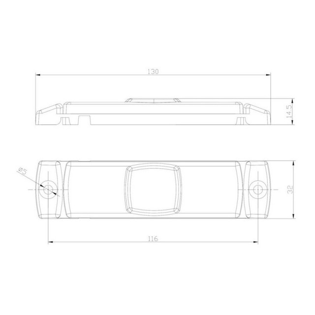Lampa gabarit cu LED-uri, galbena, cu suport urechi [2]