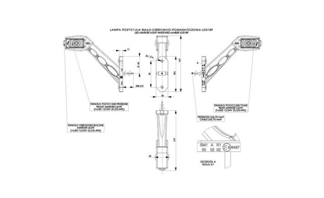 Lampa gabarit LED 3 culori, dreapta [2]