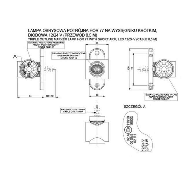 Lampa gabarit LED 3 culori - HORPOL [3]