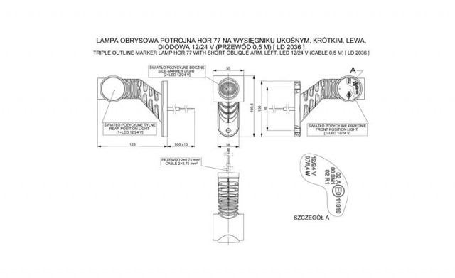 Lampa LED gabarit trei culori, stanga [2]