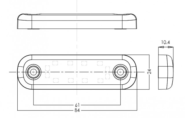 Lampa marcaj BLACK cu lumina rosie 12 LEDURI 12/24V [7]