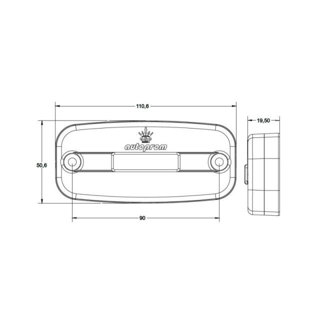 Lampa marcaj lateral cu suport 12V [2]