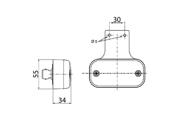 Lampa marcaj lateral, cu suport  24V [2]