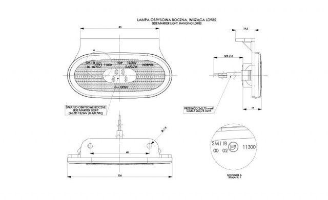 Lampa marcaj lateral, cu suport [2]