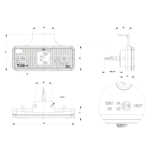 Lampa marcaj lateral, cu suport, HORPOL [2]
