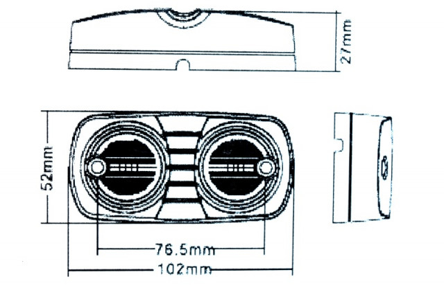 Lampa marcaj lateral rosie 24V [2]