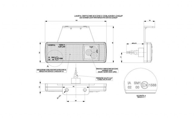 Lampa marcaj LED cu suport, dreapta [2]