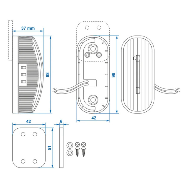 Lampa pozitie led dreapta alb-rosu [7]