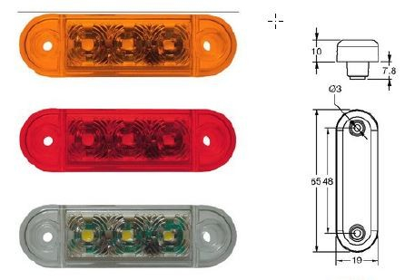 Lampa pozitie ovala alba 3 leduri [2]