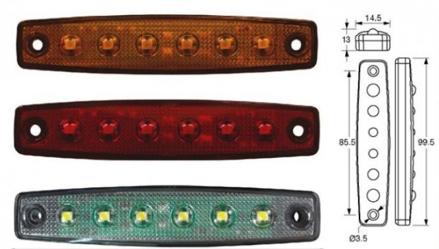 Lampa pozitie rosie 6 leduri [2]