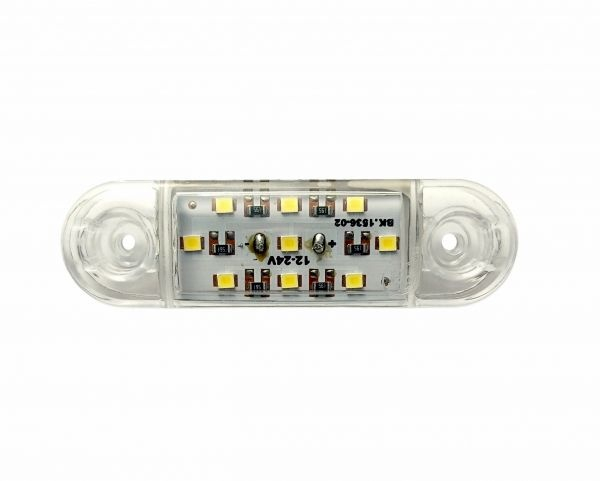 Lampa pozitie-strobo ovala alba 9 leduri 24V [1]