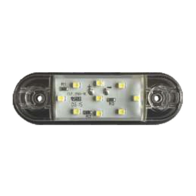Lampa pozitie-strobo ovala alba 9 leduri 24V [1]