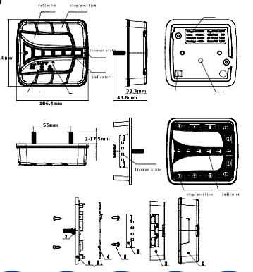 Lampa spate LED stanga 12/24V [4]
