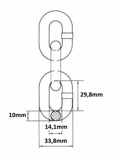 Lant G80 galvanizat ridicare - ancorare 10mm [2]