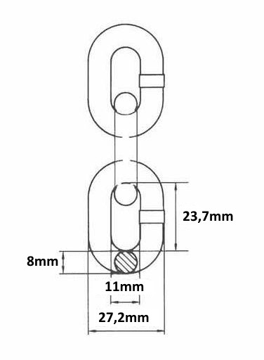 Lant G80 galvanizat ridicare - ancorare 8mm [2]
