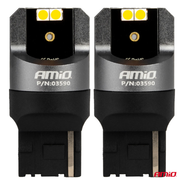 LED Canbus Pro 7440 WY21W 4x3030 SMD GALBEN 12/24V [2]