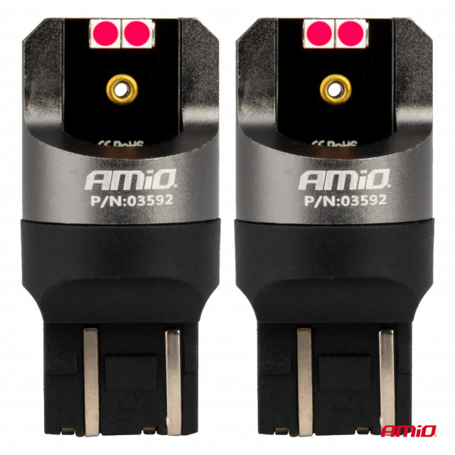 LED Canbus Pro 7443 W21/5W 4x3030 SMD ROSU 12/24V [2]
