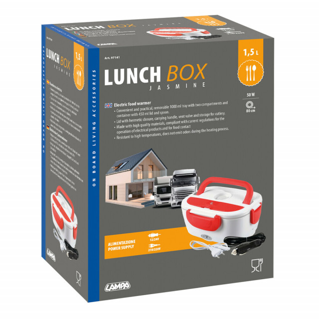 Lunch-Box, incalzitor electric pentru alimente - 1,5 L - 12/24V+220V - 50W [2]