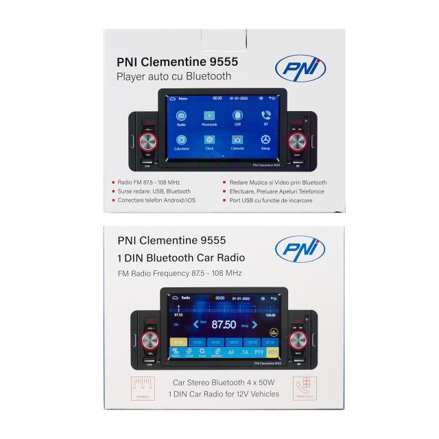 MP5 player auto PNI Clementine 9555 1DIN display 5 inch 4 x 50W, Bluetooth, radio FM, Carplay, functie RDS [7]