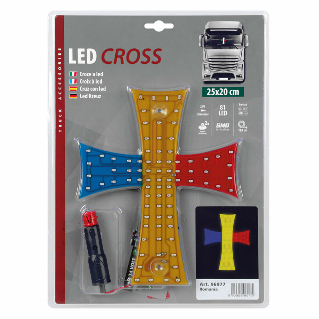 Ornament interior cu led-uri - Cruce - Romania 24V [2]